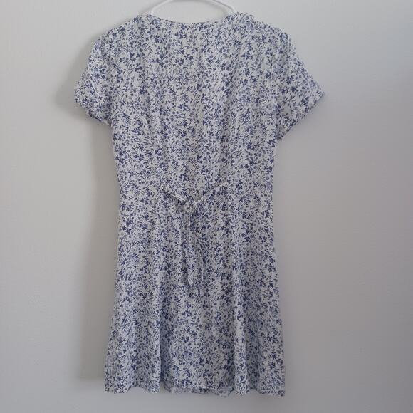 Reformation Margeaux Dress Women 4 Blue Floral Johanna Mini Button Front Cottage - Picture 2 of 13